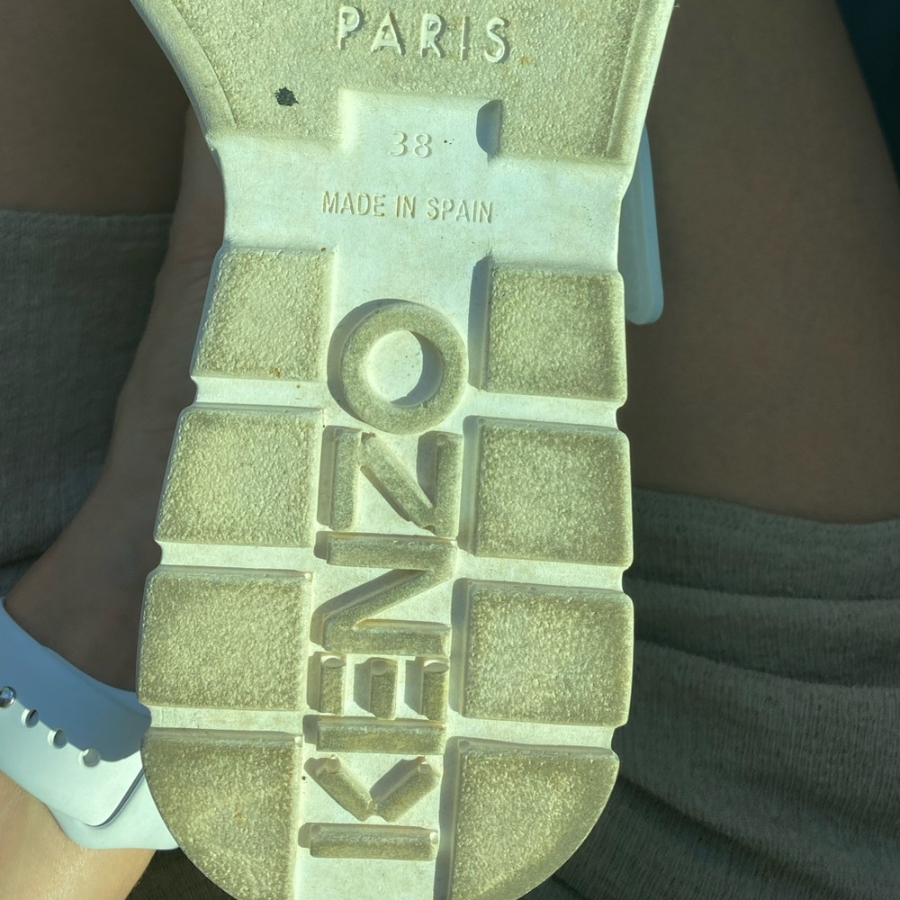 Kenzo White Platform Straw Elements Sandals 7 Size - image 4